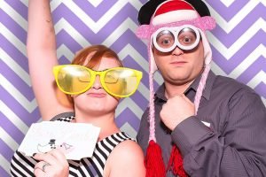 corporate photo booth hire purple curtain